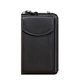 The Original Clutch Wallet by Selena, PU Leather Crossbody Cell Phone Bag, Crossbody Leather Shoulder Bags and Clutches (Black)