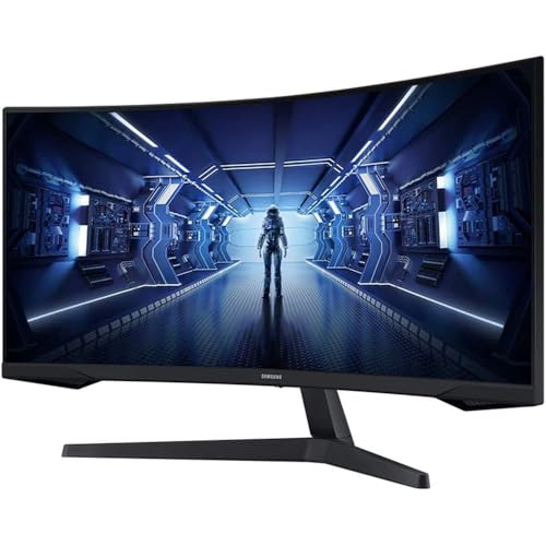 Image of Samsung 34 inch Odyssey G55T WQHD 165Hz 1ms(MPRT) HDR Curved Gaming Monitor Bundle with Elite Suite 18, 2X HDMI Cable and Deco Gear CPS Exclusive 26 Month Protection Pack (Beach-CPS- 26M500)