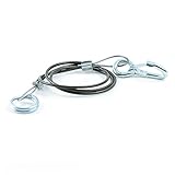 Material Seil: Stahlseil mit Zinküberzug und PVC-Ummantelung, Material Haken und Ring: Federstahl mit Zinküberzug