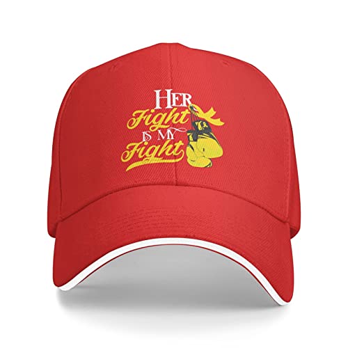 385 Baseball Cap Bone Cancer Awareness Her Fight is My Fight Trucker Cap Classic Baseball Cap for Men Women Breathable Outdoor Hats, for Outdoor, Fishing