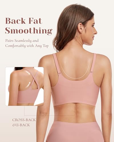 Image of 3-Pack Wireless Womens Bras No Underwire Seamless Jelly Bra Light Support Pullover Bralette Ultra Comfort Tshirt Bra