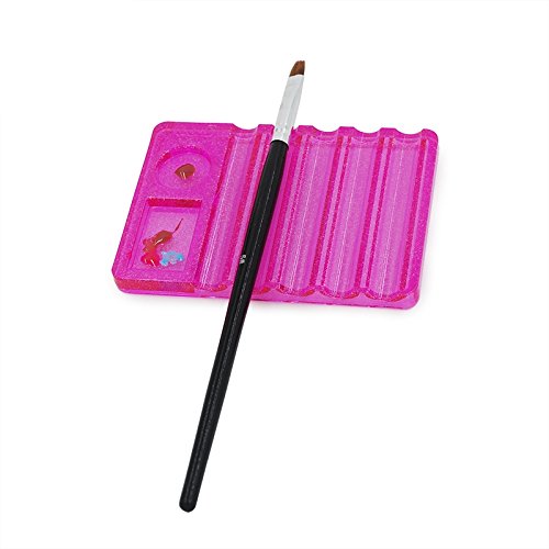 Soporte para pinceles de uñas rosa KADS con paleta acrílica miniatura 2