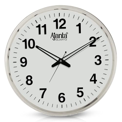 Image of Ajanta Wall Clock for Home and Offices Silent Sweep Movement 16 Inches Analog Wall Clock White(40.2 x 40.2 x 5.5cm)