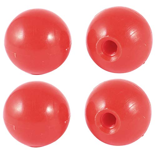 Aexit 4 Pcs Construction hardware Plastic Female Threaded 40mm Diameter Round Ball Lever Knob Red Model:76as499qo221