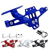 TOBEYA フェンダーレスキット バイク ナンバーステー バイク用 ナンバープレートステー LEDナンバー灯付き アルミ ブラケット (ブルー)