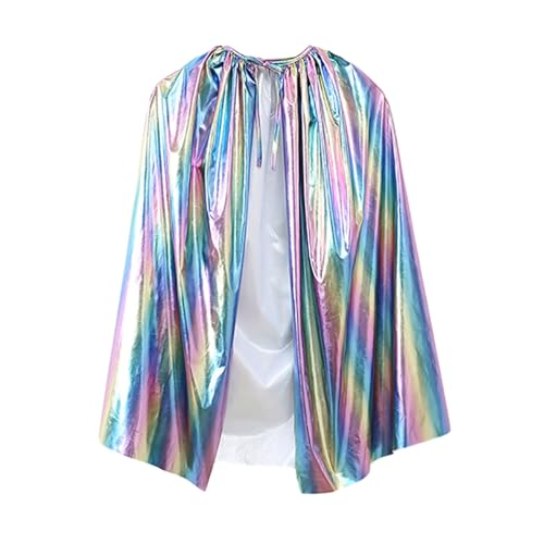 Kids Cape Costume Shiny Glossy Cape Rainbow Children's Cloak Se démarquer aux fêtes d'halloween avec ce Costume de Bricolage Cosplay Cloak Halloween Supply...