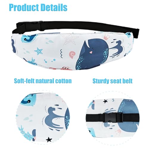 Image of 3 Pcs Baby Head Support for Car Seat Stroller Seat Neck Relief Head Band Straps Headrest for Toddler Kids Children Child Baby Infant Sleeping Traveling(White and Grey)