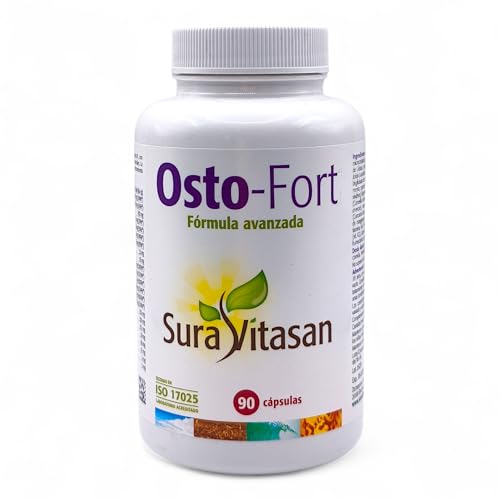 Sura Vitasan Osto-Fort 90 Cápsulas - Suplemento con Calcio, Vitamina D3, Vitamina K2 y Magnesio - Sin Gluten - Contribuye al Funcionamiento Normal de los Huesos y Articulaciones