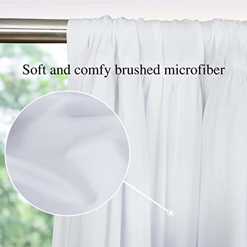 Forest Dance Ruffled Window Curtains With Blackout Liner, 2 Panels Boho Ruched Window Treatments With Butterfly Flowers, Rustic Rod Pocket Drapes For Bedroom, 54" W X 84" L, White (Eva) #TOP1