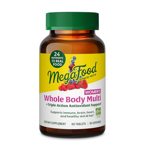 MegaFood Whole Body Methylated Multivitamin for Women - Womens Multivitamin with Magnesium Glycinate, Biotin & Methylcobalamin B12 Vitamins - Daily Energy & Immune Support - 60 Tablets, 60 Servings