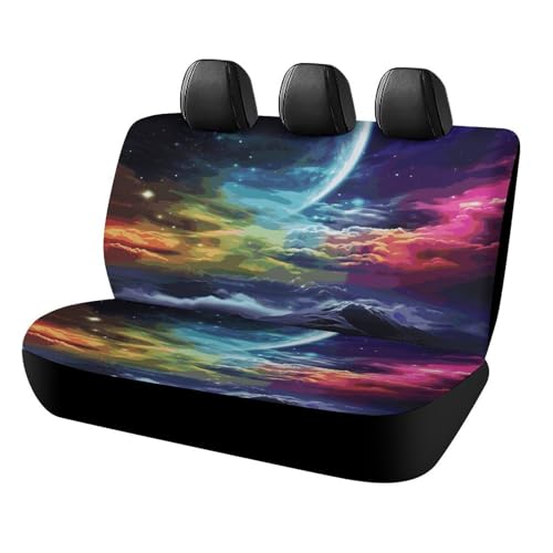 Funda de asiento de coche duradera para camión y SUV con diseño de luna arcoíris