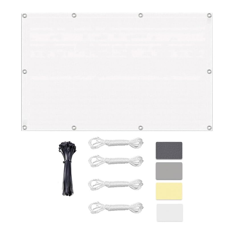 Sun Shade Sail Waterproof 3x7m Gazebo Covers Replacement White Patio Canopy,Rectangle UV Protection Awning Sunscreen Awning Canopy with Grommets and Rope for Outdoor Garden