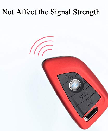 Sanrily 1Pcs Key Fob Cover Case For Bmw X1 X3 X5 X6 5 Series 2018 7 Series 2017 Up 2 Series 6 Series Gt Carbon Fiber Abs Silicone Keyless Remote Key Fob Protector With Keychain Red #TOP4