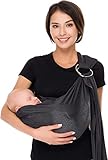 CUBY Water Baby Sling Carrier Lightweight Breathable Mesh Baby Ring Slings, Adjustable Quick-Drying Ring Sling Baby Carrier for Newborn Kids Toddlers Summer Swimming Pool Beach(Deep Grey)