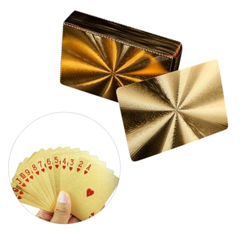 BESPORTBLE wasserdichte Goldfarbene Plastik pokerkarten mit Glänzender Folie Robustes Spielkartenset für Zuhause Bar und Büro Langlebige Reißfeste und Praktische Unterhaltungsspielkarten – Bild 3