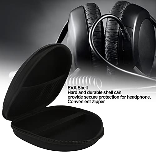 Image of Headphone Case Hard EVA Shell Headset Protective Box Multifunctional Headphone Container Portable Carrying Case Storage Box for On-Ear Headset(Black)