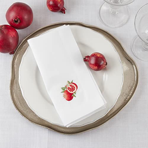 Servilletas Bordadas Saro Lifestyle Set x4 Blanco 20x20" miniatura 3