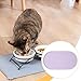 FJMQHU Pet Feeding Mat Dog Bowl Mat Anti Slip Repair Pad Raised Edge Dish Tray Protects Floor Contain Spills Placemat Accessories, Purple