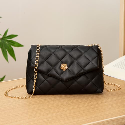 Women Vintage Quilted Flap Bag Chain Strap CrossBody Ladies Shoulder Purse