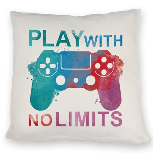 WLAN SIgnal Kissen mit Füllung 40x40 Geschenk Lustiger Spruch für Gamer Jungs und Zocker (Grau)