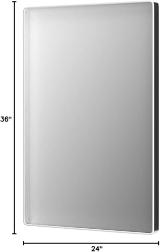 Miniatura 79 de ISKM Espejo con marco plateado para pared de 20 x 16 pulgadas, espejo de tocador de baño antioxidante, vidrio templado, espejo rectangular