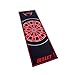 Professioneller Dartteppich - 237x80cm - Dart Zubeh&ouml;r f&uuml;r zu Hause, B&uuml;ro, Kneipe, Partys - Dartmatte mit Turnierma&szlig;en und Oche - Darts Carpet zum Schutz des Bodens - Rot