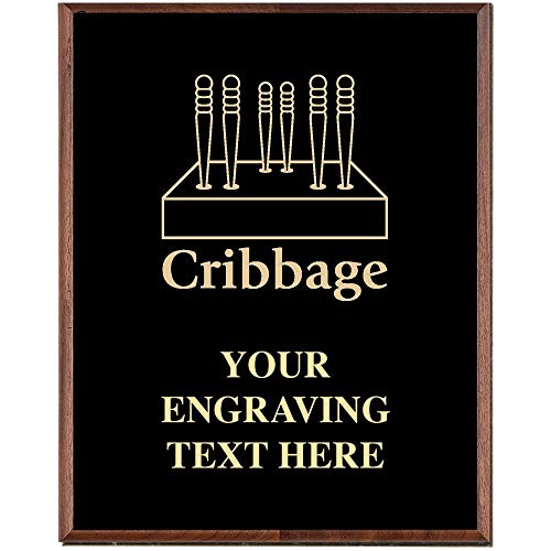 Cribbage Plaques, Custom Engraved Cribbage Board Trophy Plaque Award, Great Customizable Corporate Cribbage Gift Prime