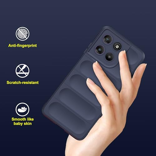 Image of amazon basics Back Case Cover for Motorola G57 Power 5G | Compatible for Motorola G57 Power 5G Back Cover | Liquid Silicon Magic Case with Camera Protection | Sapphire