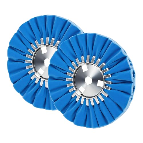 Image of 8 inch Blue Airway Buffing Wheel,5 /8'' Arbor Hole,12 Plys /Coarse Polishing for Angle Grinder,2PCS