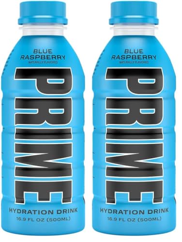 Image of PRIME HYDRATION Blue Raspberry Hydration Drink, 16.9 Fl Oz 500 Ml, Pack Of 2