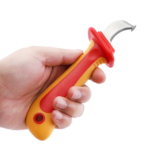 Cocoarm Dismantling Knifes 1000V Insulated Anti Magnetic Cable Stripping Tool with Comfortable Handle, for Electrician Instrument Installation and Maintenance