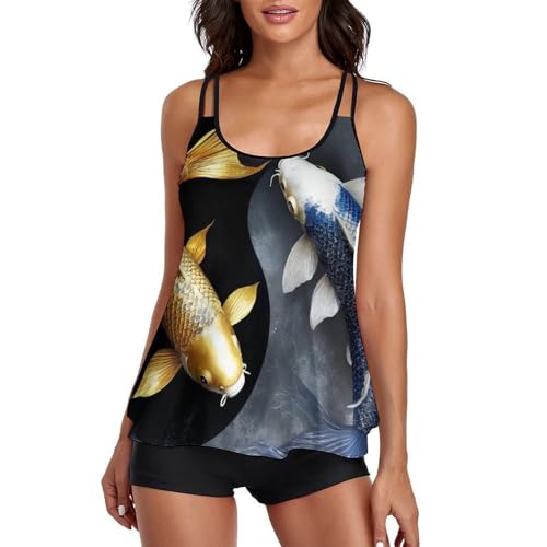 Women Two Piece Swimsuit Monokini Backless V Neck Swimdress Retro Beachwear