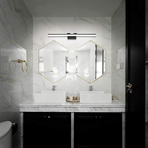 Image of SOLFART Modern Bathroom Light Fixtures 39.3Inch Modern LED Vanity Lights Above Mirror Fixture Acrylic Black Light Strip