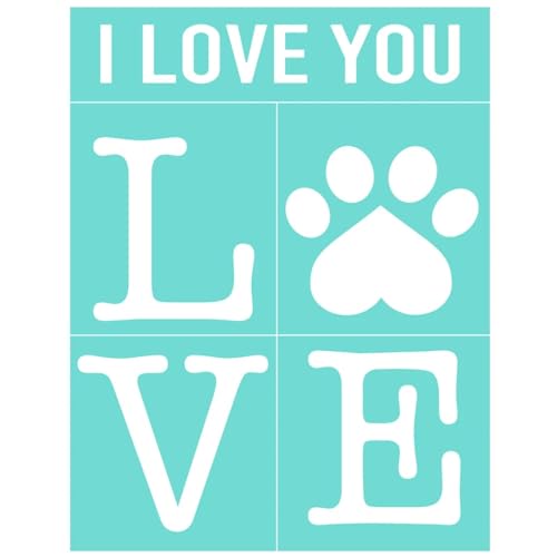 MANGOUSONG Screen Printing Kit,27x21cm Love Footprints Silk Screen Stencils Reusable Silkscreen Print Kit for Printing Handbag Decoration Template Seal Tool