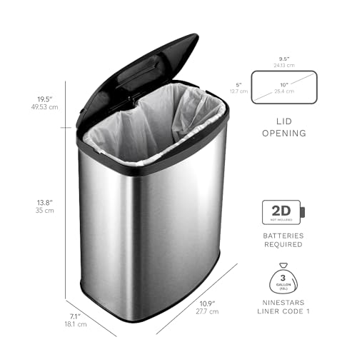 Combo de canecas de basura oval y rectangular con sensor 15.3 gal miniatura 5