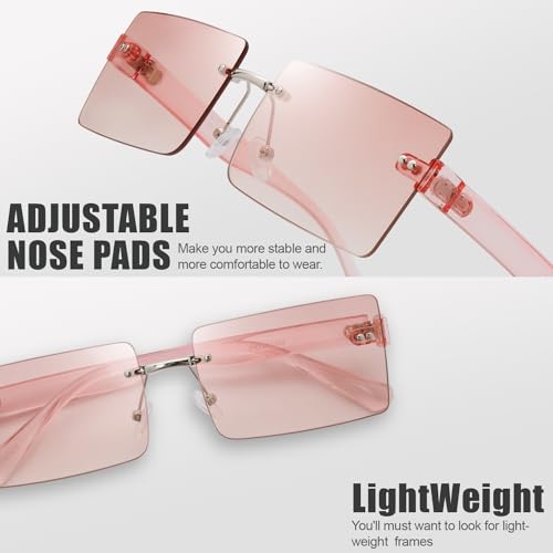 Image of The Fresh Minimalist Small Rectangular Sunglasses Clear Eyewear - Exquisite Packaging