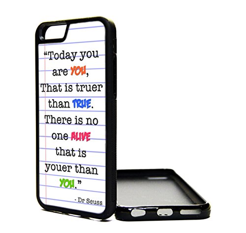 iPhone 6 Case Popular Dr. Zeuss Quote Kids Design Cover Skin BLACK RUBBER SILICONE TPU Teen Girls Gift Vintage Fashion Art Print Cell Phone Accessories
