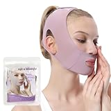 Breathable Face Lift Band, Cooling V-Shaped Strap for Jawline & Double Chin, Purple Non-Surgical Face Slimmer for Instant Tightening and Anti-Aging