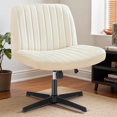 DUMOS Desk Chair No Wheels, Criss Cross Chair Wide Cross...