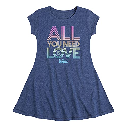 HYBRID APPAREL - The Beatles - All You Need is Love - Girls Fit and Flare Cap Sleeve Dress