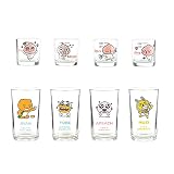 Kakao Apeach Soju Ryan Beer glass somek somac 소주 소주잔 + 소맥 소맥잔 맥주잔 Ryan Apeach Muzi Tube Korean Beer Alcohol glasses Glassware set of 4+4