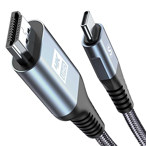 AviBrex Cable USB C a HDMI 4K 2M,USB Tipo C a HDMI Trenza Thunderbolt 5/4/3 Adaptador Compatible para i Phone 17 16 15 Pro Max,MacBook Pro/Air, iPad/Pro,iMac,Samsung S25 S24 S23 S22 S21 S20,Dell etc