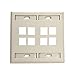 Leviton 42080-8IP 8-Port Dual Gang QuickPort Wallplate with ID Windows, Ivory