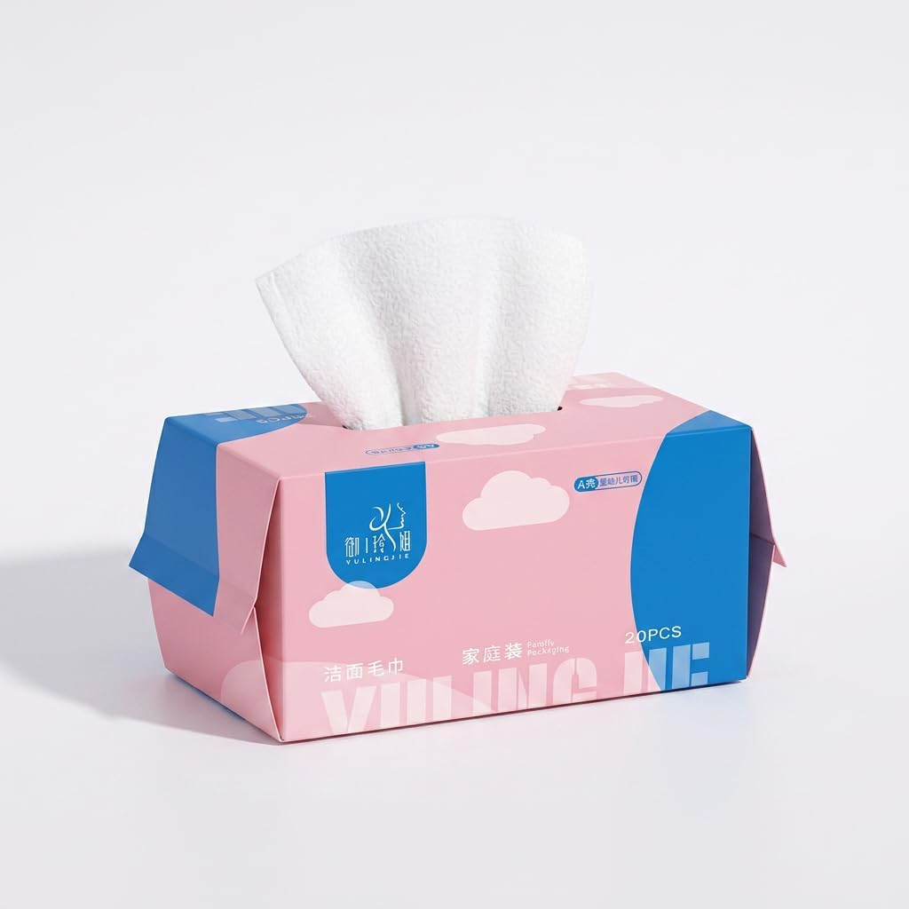 Regenerated Cellulose Fiber Face Towels, Makeup Remover, 180g/ Facial Tissue, for Skin Health Cleansing, Thickened absorbent, one large pack of 20 sheets, soft and skin-friendly