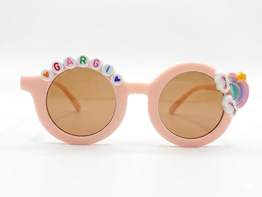 PLAS ART STUDIO Customised round sunglasses Kids Sunglasses Get Kids Name on Frame For Girls &amp; Boys. (Recommended Age 2+)
