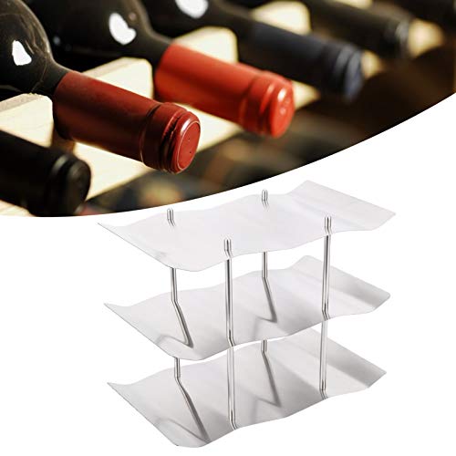 Soporte para vino de acero inoxidable 3 niveles para 9 botellas miniatura 2