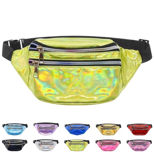 TYVAYAGE ウエストポーチ ホログラム ランニングポーチ 大容量 ボディバッグ メンズ レディース 男女兼用 軽量 防水 スポーツ アウトドア フェス 旅行 スマホポーチ