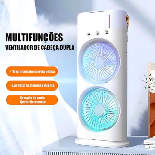 Climatizador de Ar com Umidificador e Ventilador, Reservatório de Dupla Camada
