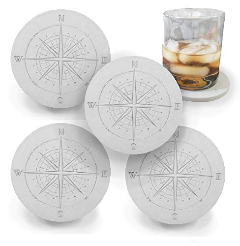 Compass Absorbent Drink Coasters (set of 4) - Made in USA