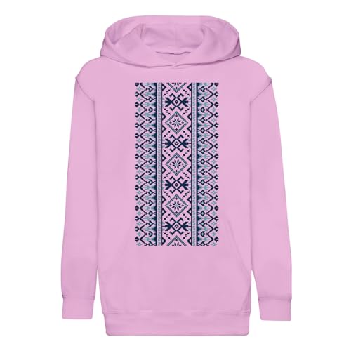 Sweat à capuche enfant bleu tribal aztec idéal pour l'école